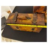 Map-Printed Vintage Travel Trunk Set - 3 Piece Decorative Boxes