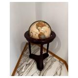 World Globe on Dark Mahogany Pedestal Stand - 12-Inch Globe Diameter