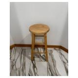 Solid Wood Stool - Round Seat, Natural Finish, 26 in Tall, 12 in Diameter