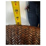 Rattan Wicker Chair with Cushioned Seat - Dark Brown Finish