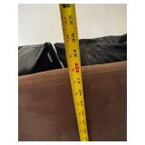 Brown Round Barrel Chair - Plush Microfiber Upholstery Corner Accent