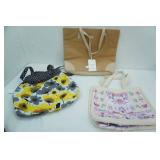 NWT October Jaipur Tan Tote Bag (large); Flower Print Canvas Satchel; Thursday Friday Flower Print Canvas tote (NEW)