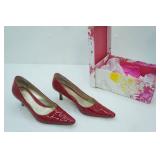 Jones New York Red Faux Crocodile Heels. Size 7.5