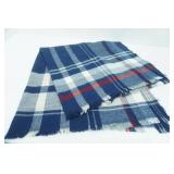 Womens Scarf. Navy Blue, Red grey/beige