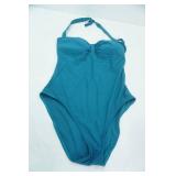 NWT Calvin Klein Swimwear Size 10. Teal 1 Piece Suit, Halter-Top