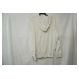 American Eagle White Zip-Up Sweatshirt Size L
