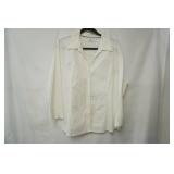 Lee Riders Easy Care White Button-Up Blouse Size 2X