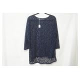 Navy Blue Crochet Top Size (no tag-size L?)