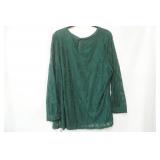 NWT Bloomchic Dark Green Lace Blouse Size 18-20