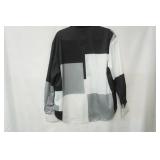 Black/White/Grey Button Up Blouse Size XL