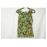 Spence Size L dress tank top, floral/black print