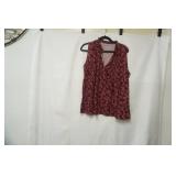 Loft XL Maroon Floral Print Dress Tank Top