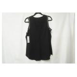 NWT Sonoma Size L Black/Beige Embroidered Tank