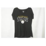 NFL Team Apparel Size XL Pittsburgh Steelers. Womans black v-neck t-shirt