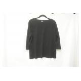 Croft & Barrow Size L, black 3/4 sleeve black blouse