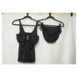 Coco Reef Black 2-Piece Tankini Swimsuit. Size 36D Top (underwire) and Size L Bottoms