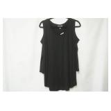 NWT JM Collection Long Sleeve Open Shoulder Black Blouse