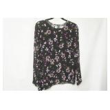 J. Jill Black Floral Blouse Size S