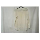 AB Studio Size M Long Sleeve Ivory Knit/Lace Blouse