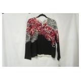 NWT Charter Club Black & Floral Print Cardigan. Size L