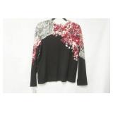 NWT Charter Club Black & Floral Print Cardigan. Size L