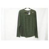 Reebok Size L Dark Green Long Sleeve Shirt