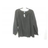NWT Old Navy Size XL Black Cotton Long Sleeve Blouse