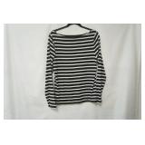 Gap Size L. Black and White Stripe Long Sleeve Shirt
