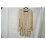 NWT NINE WEST Size XL long cardigan with pockets. no buttons. tan color