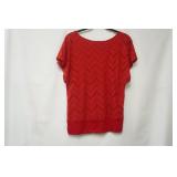 AGB size S. red knit short sleeve blouse