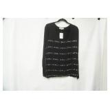 Laura Ashley black long sleeve blouse w/bead embellishments. Size XL