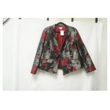 Coldwater Creek Black Red/Grey Floral Blazer. Size 18W