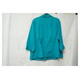 CJ Banks Teal 3/4 Sleeve Blazer. Size 2X