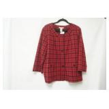 Covington Woman Red/Black Houndstooth Cardigan Blazer. Size 16-18W