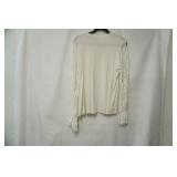 Elie Tahari Size L. White w/lace sleeves blouse.