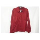 NWT Maurices Size L Burgundy Button Up dress shirt