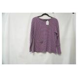 Creation Size S. Purple w/white stripe blouse