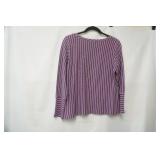 Creation Size S. Purple w/white stripe blouse
