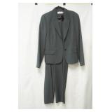Calvin Klein Size Dark Grey Blazer (sz 14) & Dress Pants (sz 12) (pants suit)