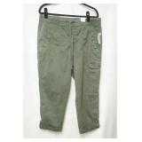 NWT Sonoma Size 14 olive green capri