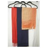 Scarves, (3) Pashmina shawl red, Michael Kors navy blue,Gap orangish tone