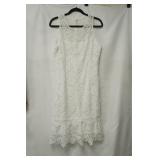 White House Black Market white lace sheath dress size 8