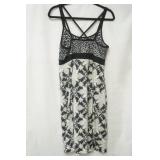 Prano Athleisure black white floral dress size L