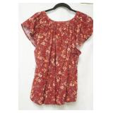 NWT Old Navy Maroon Floral print blouse size L
