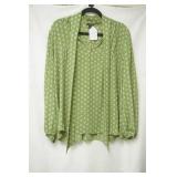 Anne Taylor Green printed blouse size xl
