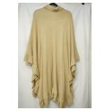Tan Poncho /shawl /wrap with ruffled edging