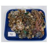 Vintage Lot of Bracelets, Necklaces, Brooches, Earrings