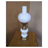 Wooden Table With Lamp