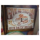 Kitchen Lot - Teapot, Needlework, Paper Towel Holder, Garlic Keeper, and Apple Peeler/Corer/Slicer