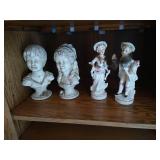 (4) Statues - (2) Boy/Girl Busts and (2) French Provincial